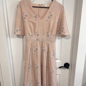 Peach Dress w/Floral Detail